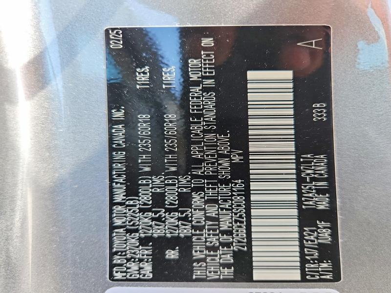 2025 Lexus Nx მანქანა იყიდება აუქციონზე, vin: 2T2GGCEZ5SC081164, აუქციონის ნომერი: 57921436