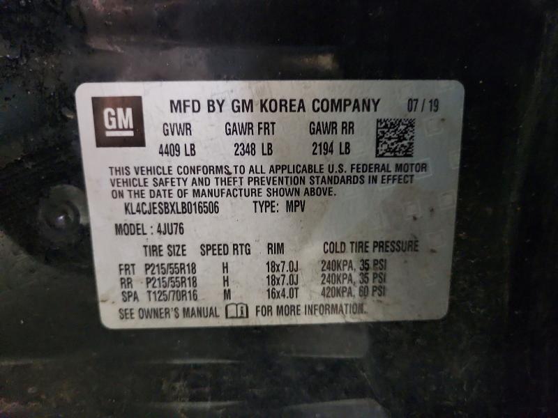 Auction sale of the 2020 Buick Encore, vin: KL4CJESBXLB016506, lot number: 58983496