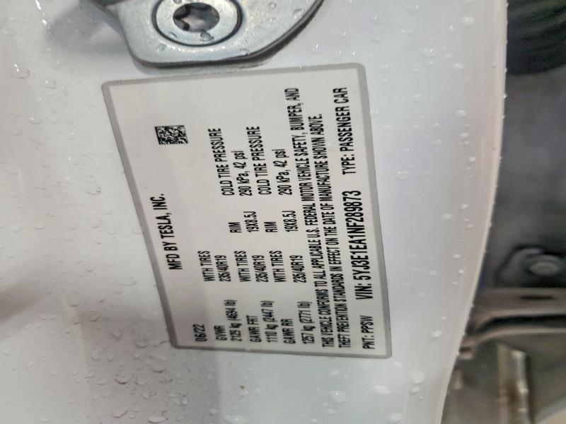 Aukcja sprzedaży 2022 Tesla Model 3, vin: 5YJ3E1EA1NF289873, numer aukcji: 58598776