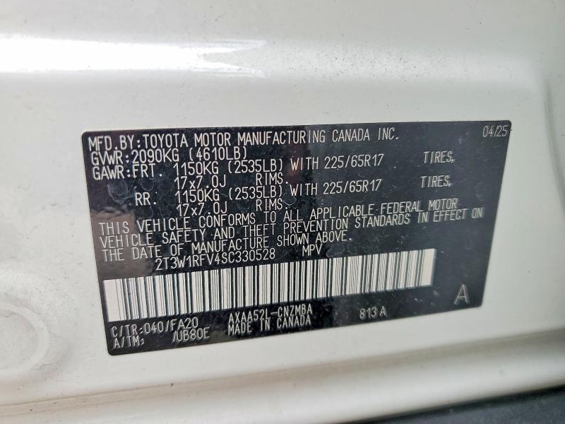 2025 Toyota Rav4 მანქანა იყიდება აუქციონზე, vin: 2T3W1RFV4SC330528, აუქციონის ნომერი: 56617136