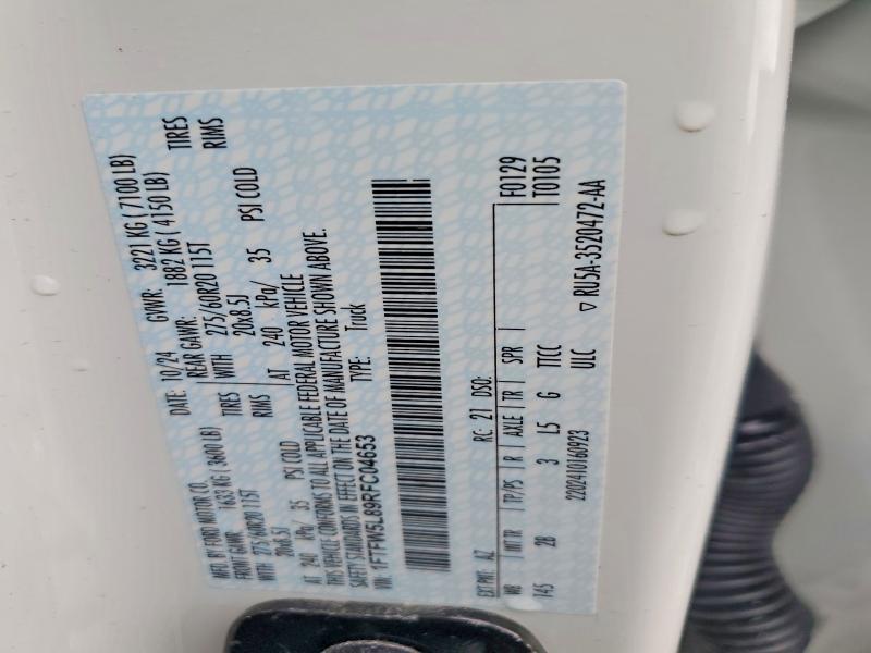 Продаж на аукціоні авто 2024 Ford F150, vin: 1FTFW5L89RFC04653, номер лоту: 56850416