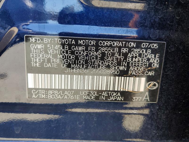 Продажа на аукционе авто 2005 Lexus Ls, vin: JTHBN36F255028950, номер лота: 56344206