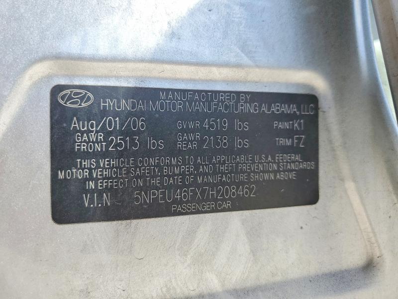 Aukcja sprzedaży 2007 Hyundai Sonata, vin: 5NPEU46FX7H208462, numer aukcji: 55577036