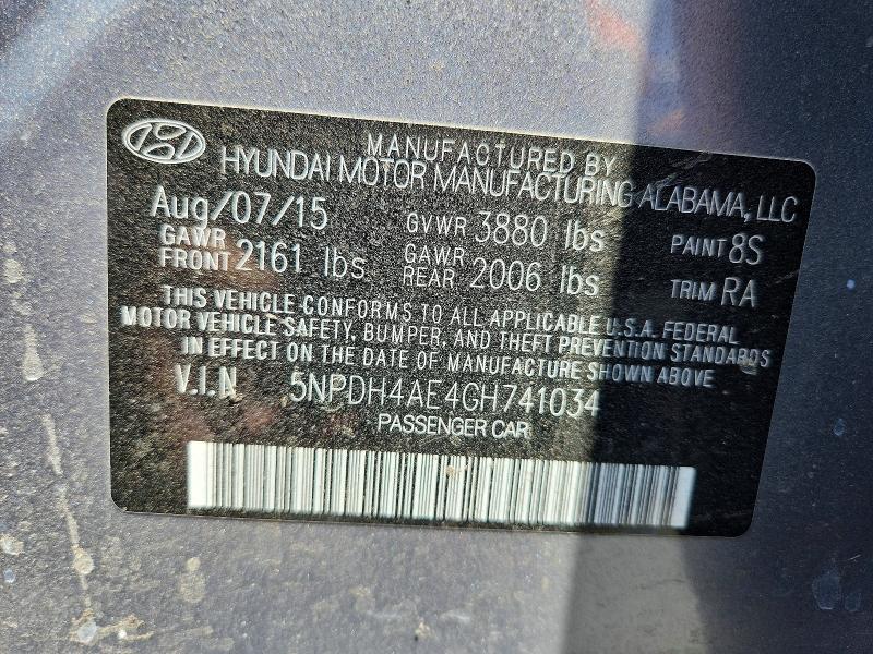 Aukcja sprzedaży 2016 Hyundai Elantra, vin: 5NPDH4AE4GH741034, numer aukcji: 56534826