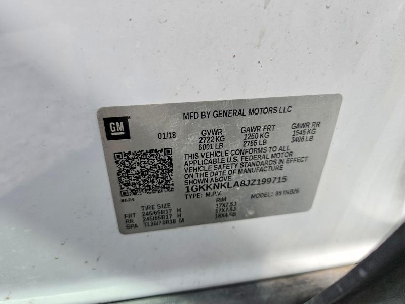 Продаж на аукціоні авто 2018 Gmc Acadia, vin: 1GKKNKLA8JZ199715, номер лоту: 58757746