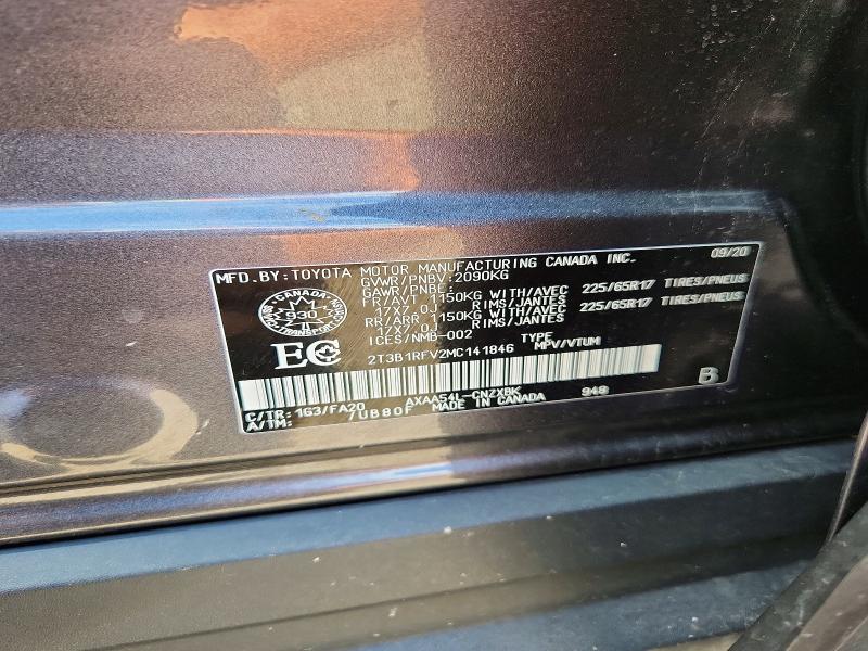 Продаж на аукціоні авто 2021 Toyota Rav4, vin: 2T3B1RFV2MC141846, номер лоту: 55957016