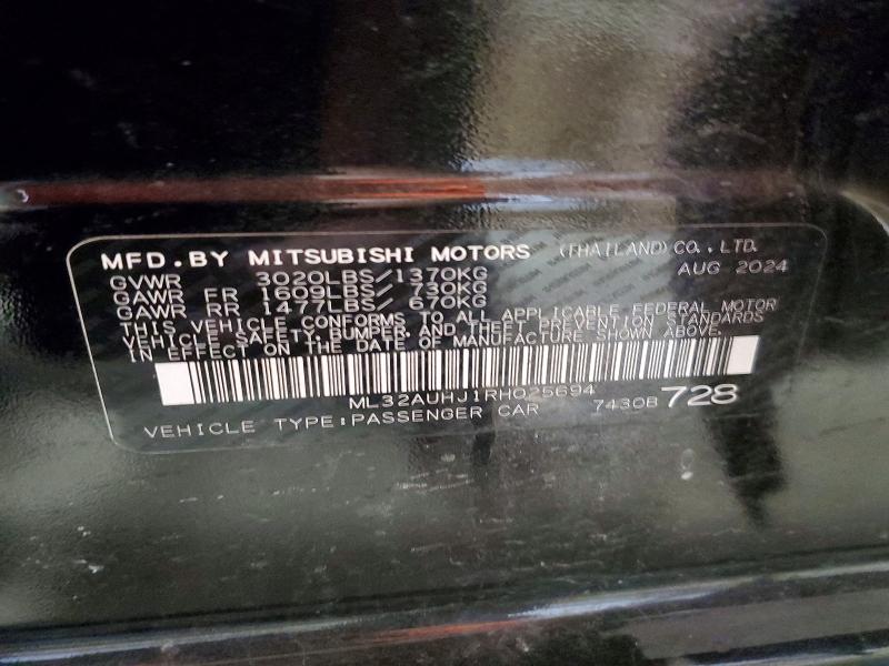 Aukcja sprzedaży 2024 Mitsubishi Mirage, vin: ML32AUHJ1RH025694, numer aukcji: 59554886