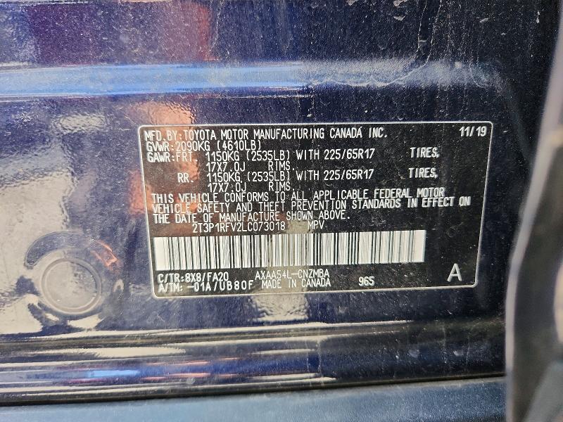 Aukcja sprzedaży 2020 Toyota Rav4, vin: 2T3P1RFV2LC073018, numer aukcji: 56463806