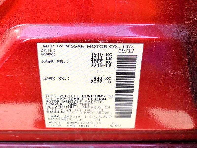 2013 Nissan Altima მანქანა იყიდება აუქციონზე, vin: 1N4AL3APXDC145582, აუქციონის ნომერი: 55708896