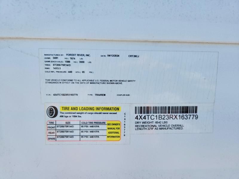Продажа на аукционе авто 2024 Foresriver Campsite Reserve 26c, vin: 4X4TC1B23RX163779, номер лота: 56841976