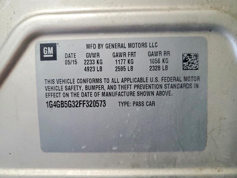 Продажа на аукционе авто 2015 Buick Lacrosse, vin: 1G4GB5G32FF320573, номер лота: 58685836
