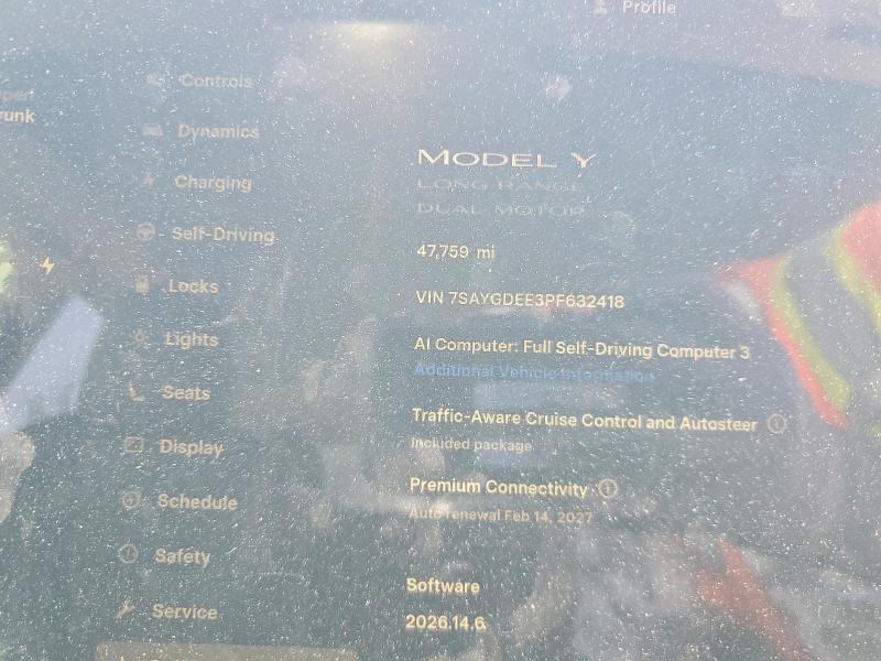 2023 Tesla Model Y მანქანა იყიდება აუქციონზე, vin: 7SAYGDEE3PF632418, აუქციონის ნომერი: 56429096