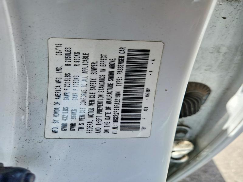 Aukcja sprzedaży 2015 Honda Accord, vin: 1HGCR2F51FA221984, numer aukcji: 58613796
