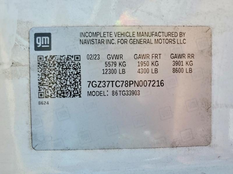 Aukcja sprzedaży 2023 Gmc Savana, vin: 7GZ37TC78PN007216, numer aukcji: 58437086