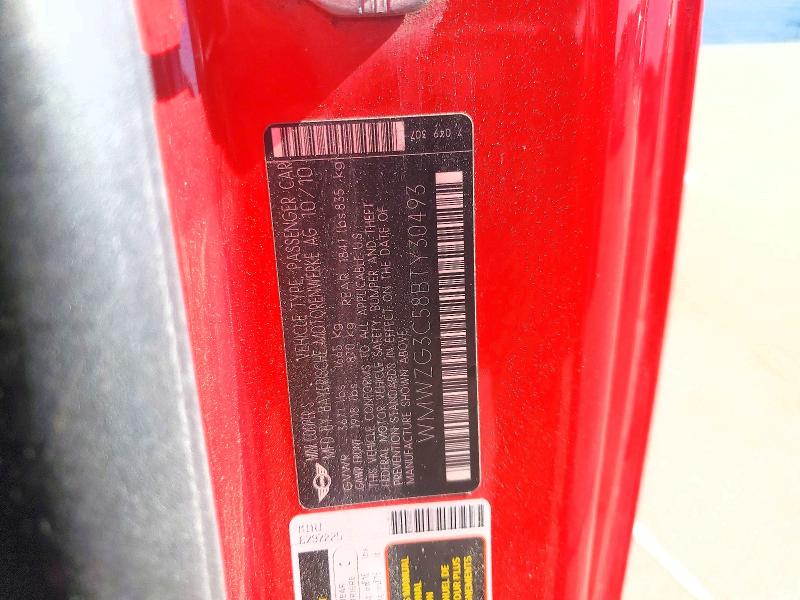 Продажа на аукционе авто 2011 Mini Cooper, vin: WMWZG3C58BTY30493, номер лота: 55839236