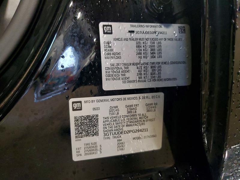58706596 :رقم المزاد ، 3GTUUDED2PG294211 vin ، 2023 Gmc Sierra مزاد بيع