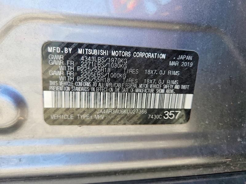 Aukcja sprzedaży 2019 Mitsubishi Outlander Sport, vin: JA4AR3AU6KU027366, numer aukcji: 57606336