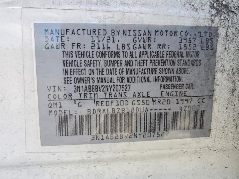 Aukcja sprzedaży 2022 Nissan Sentra, vin: 3N1AB8BV2NY207527, numer aukcji: 57263916