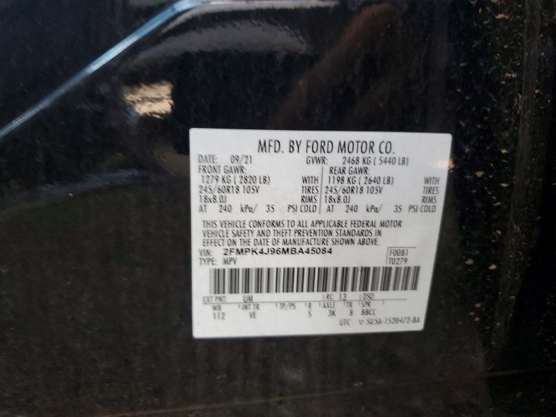 Продаж на аукціоні авто 2021 Ford Edge, vin: 2FMPK4J96MBA45084, номер лоту: 58532976
