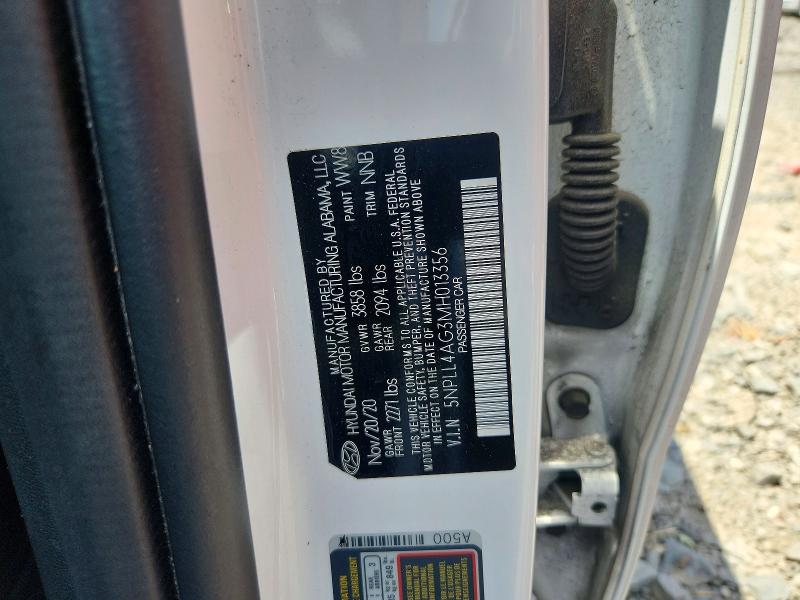 Aukcja sprzedaży 2021 Hyundai Elantra, vin: 5NPLL4AG3MH013356, numer aukcji: 58259306