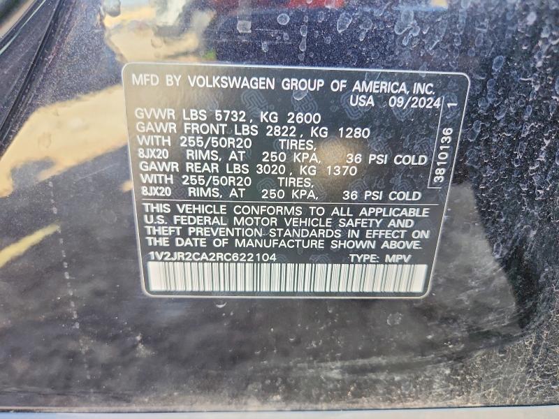 Продаж на аукціоні авто 2024 Volkswagen Atlas, vin: 1V2JR2CA2RC622104, номер лоту: 54286646