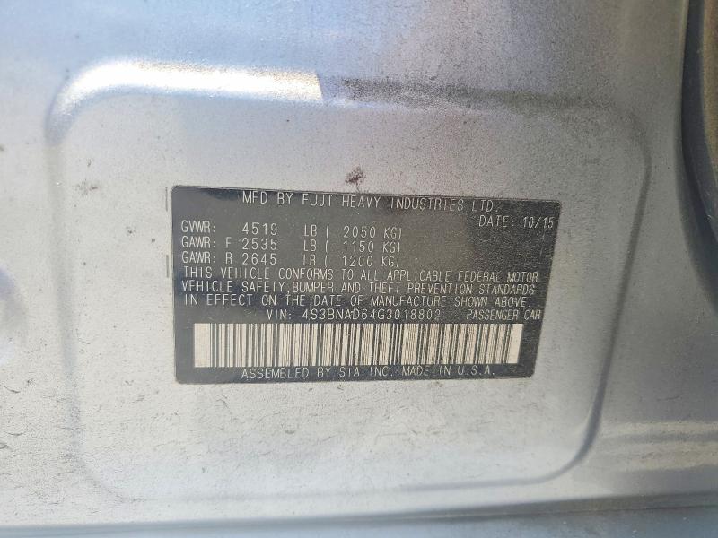 Aukcja sprzedaży 2016 Subaru Legacy, vin: 4S3BNAD64G3018802, numer aukcji: 58952866
