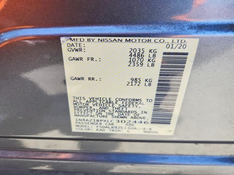 Aukcja sprzedaży 2020 Nissan Leaf, vin: 1N4AZ1BPXLC302446, numer aukcji: 56306636