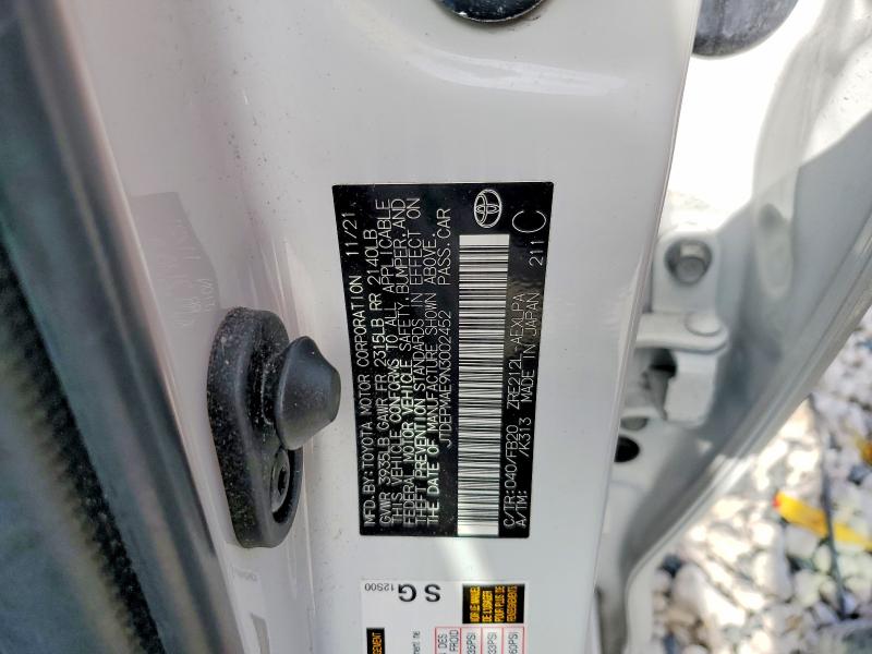 58427526 :رقم المزاد ، JTDEPMAE9N3002452 vin ، 2022 Toyota Corolla مزاد بيع