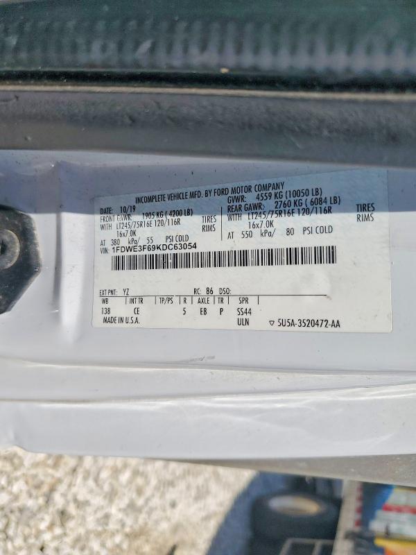 Aukcja sprzedaży 2019 Ford Econoline, vin: 1FDWE3F69KDC63054, numer aukcji: 54973386