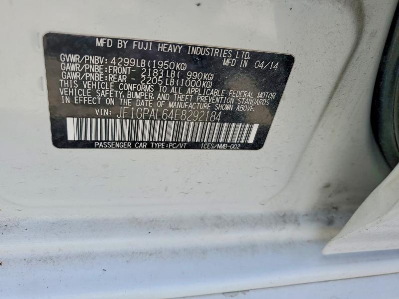 Продаж на аукціоні авто 2014 Subaru Impreza, vin: JF1GPAL64E8292184, номер лоту: 56268676