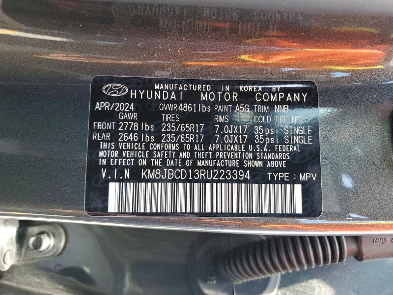 Продаж на аукціоні авто 2024 Hyundai Tucson, vin: KM8JBCD13RU223394, номер лоту: 58800766
