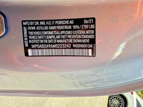 Продаж на аукціоні авто 2021 Porsche 911, vin: WP0AB2A96MS223242, номер лоту: 85790805