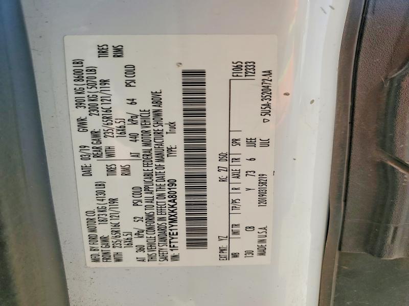 Aukcja sprzedaży 2019 Ford Transit, vin: 1FTYE1YMXKKA80190, numer aukcji: 58927046