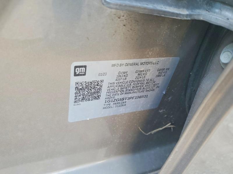 Aukcja sprzedaży 2023 Chevrolet Malibu, vin: 1G1ZG5ST3PF156931, numer aukcji: 57944396