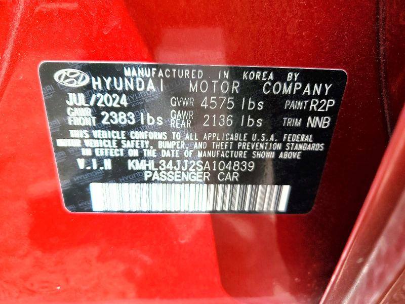 Продажа на аукционе авто 2025 Hyundai Sonata Hybrid, vin: KMHL34JJ2SA104839, номер лота: 59031186