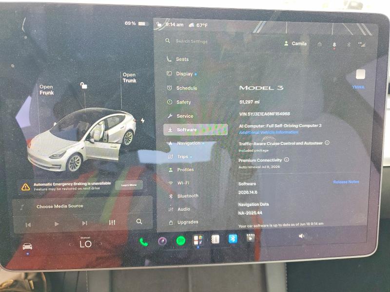 Aukcja sprzedaży 2022 Tesla Model 3, vin: 5YJ3E1EA6NF154968, numer aukcji: 57087046