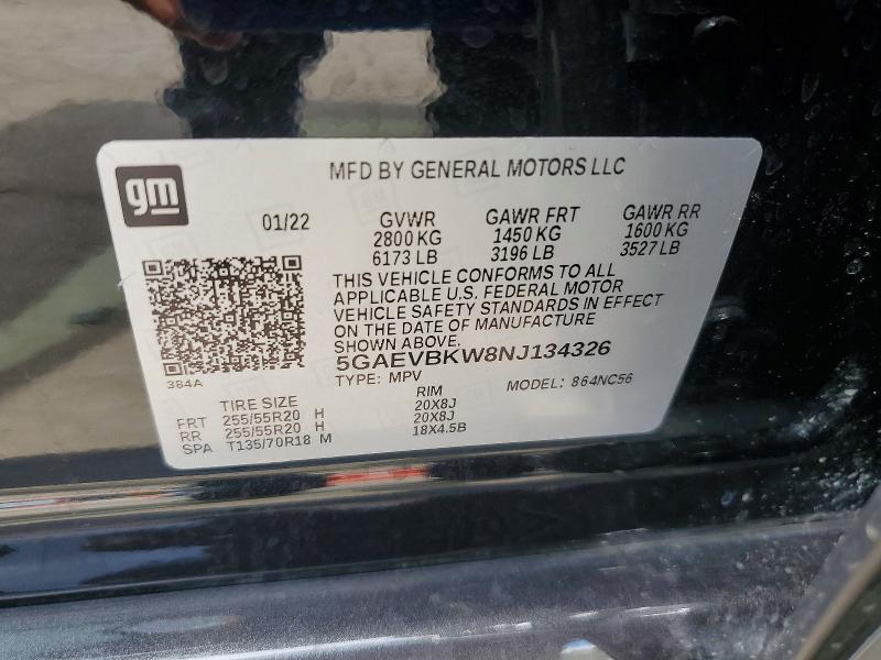 Продаж на аукціоні авто 2022 Buick Enclave, vin: 5GAEVBKW8NJ134326, номер лоту: 55403306