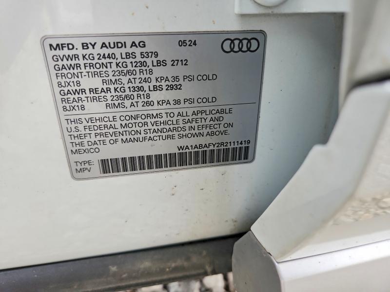 Aukcja sprzedaży 2024 Audi Q5, vin: WA1ABAFY2R2111419, numer aukcji: 56847276