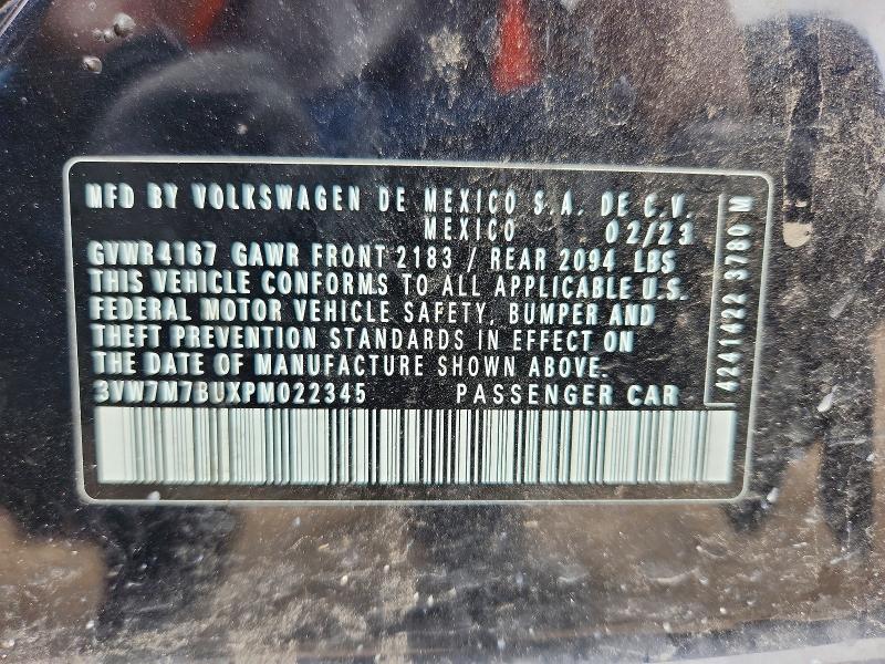 Aukcja sprzedaży 2023 Volkswagen Jetta, vin: 3VW7M7BUXPM022345, numer aukcji: 55834786
