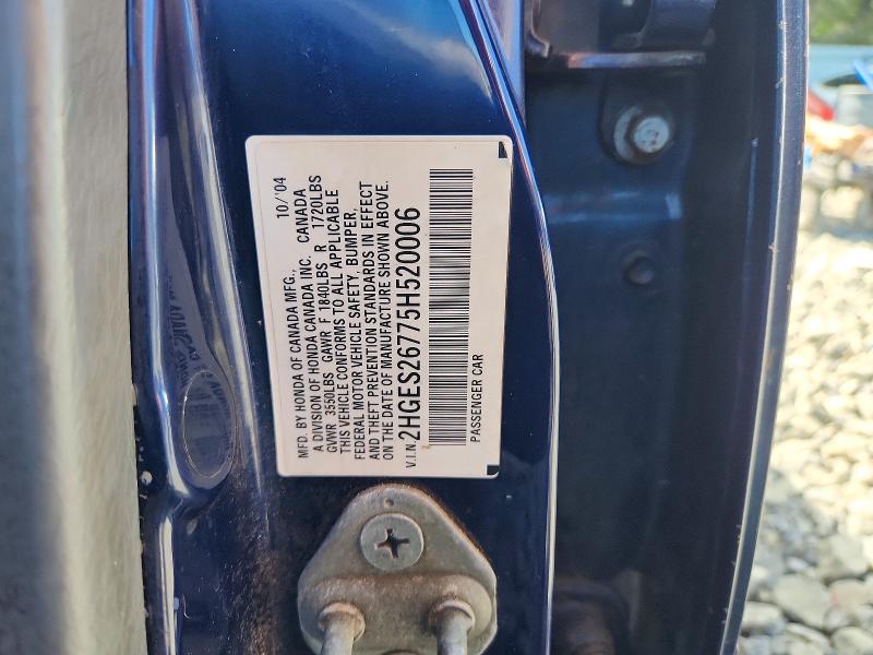 Aukcja sprzedaży 2005 Honda Civic, vin: 2HGES26775H520006, numer aukcji: 58408416