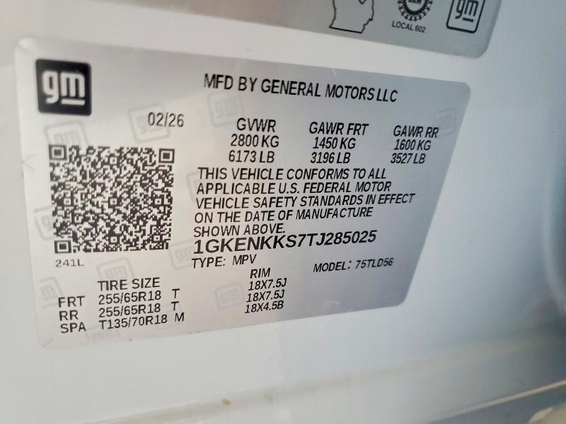 56265876 :رقم المزاد ، 1GKENKKS7TJ285025 vin ، 2026 Gmc Acadia مزاد بيع