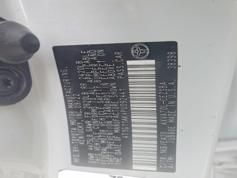 Aukcja sprzedaży 2023 Toyota Camry, vin: 4T1G11AK4PU092441, numer aukcji: 57439296
