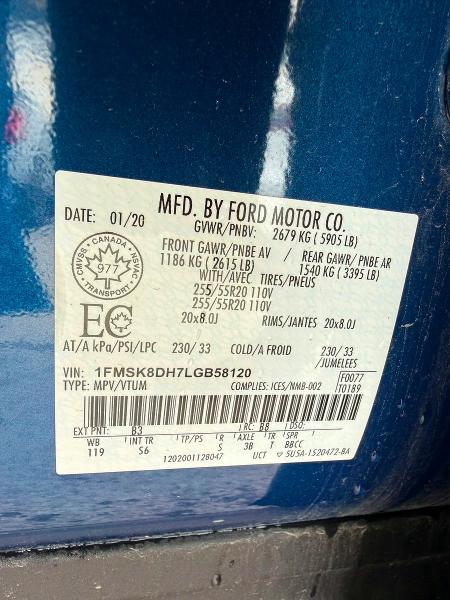 Продаж на аукціоні авто 2020 Ford Explorer, vin: 1FMSK8DH7LGB58120, номер лоту: 58227086