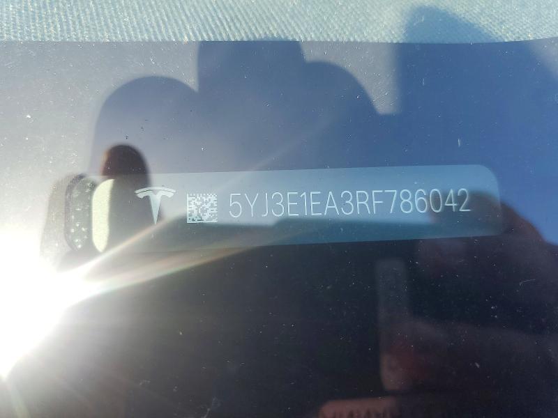 55798996 :رقم المزاد ، 5YJ3E1EA3RF786042 vin ، 2024 Tesla Model 3 مزاد بيع