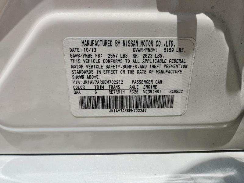 Продаж на аукціоні авто 2014 Infiniti Q50 Hybrid, vin: JN1AV7AR6EM702242, номер лоту: 58593776