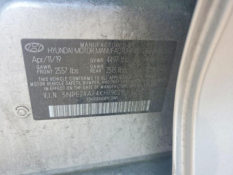 2019 Hyundai Sonata მანქანა იყიდება აუქციონზე, vin: 5NPE24AF4KH790211, აუქციონის ნომერი: 56093506
