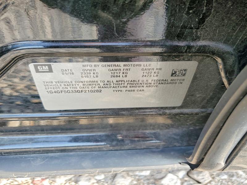 58254926 :رقم المزاد ، 1G4GF5G33GF210282 vin ، 2016 Buick Lacrosse مزاد بيع