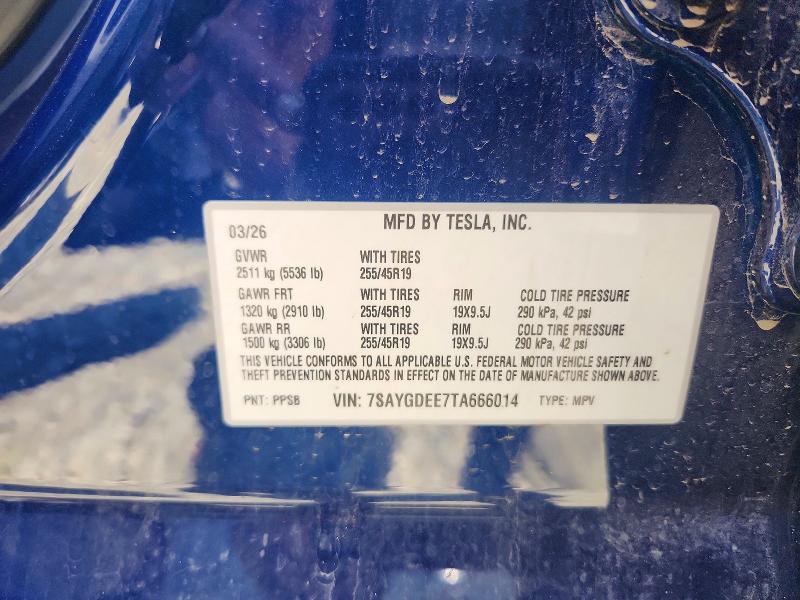 Продажа на аукционе авто 2026 Tesla Model Y, vin: 7SAYGDEE7TA666014, номер лота: 58960796