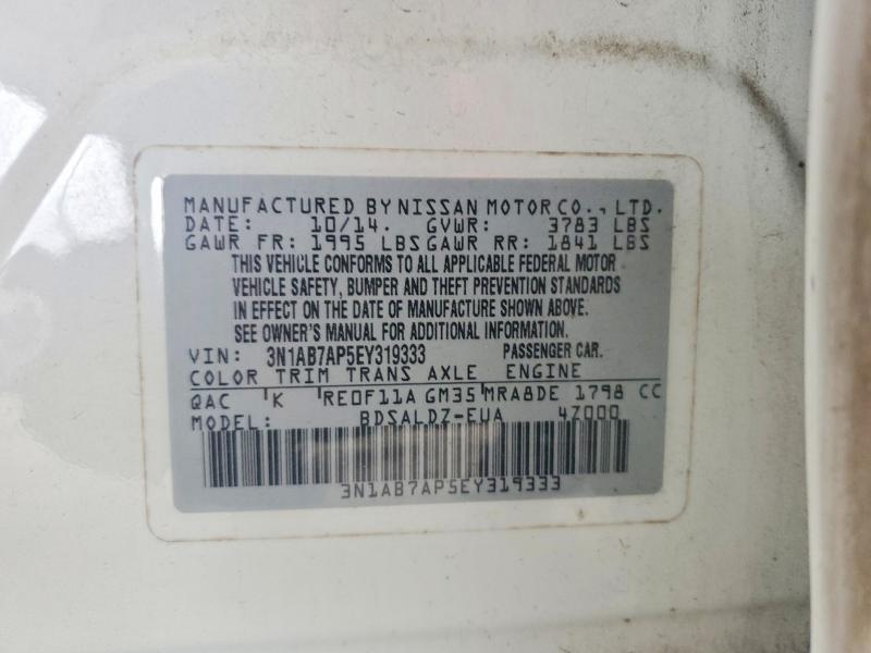 Продаж на аукціоні авто 2014 Nissan Sentra, vin: 3N1AB7AP5EY319333, номер лоту: 58895296