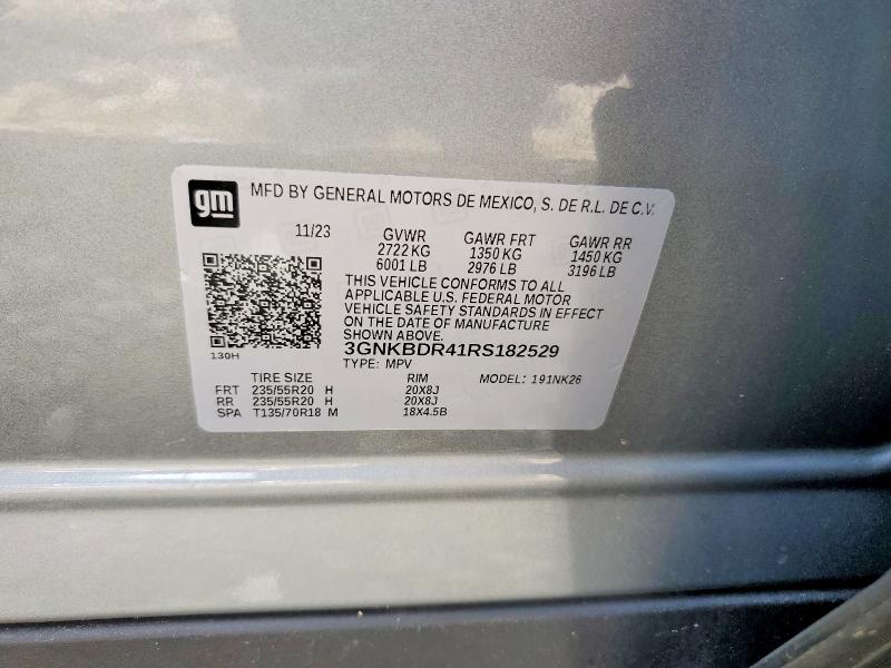 2024 Chevrolet Blazer მანქანა იყიდება აუქციონზე, vin: 3GNKBDR41RS182529, აუქციონის ნომერი: 56818506